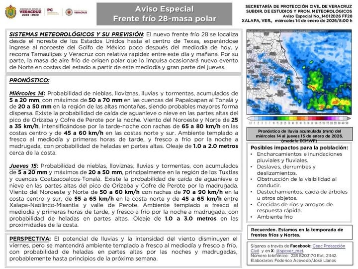 #AvisoEspecial por Frente frío #AvisoEspecial por Frente frío