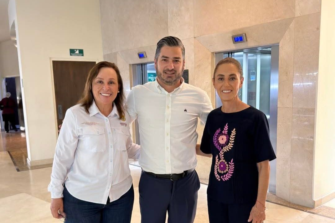 Daniel Cortina recibe a la presidenta Claudia Sheinbaum y a la gobernadora Rocío Nahle en Tuxpan