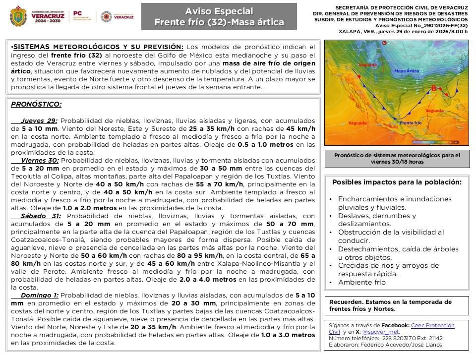 AvisoEspecial por frente frío AvisoEspecial por frente frío