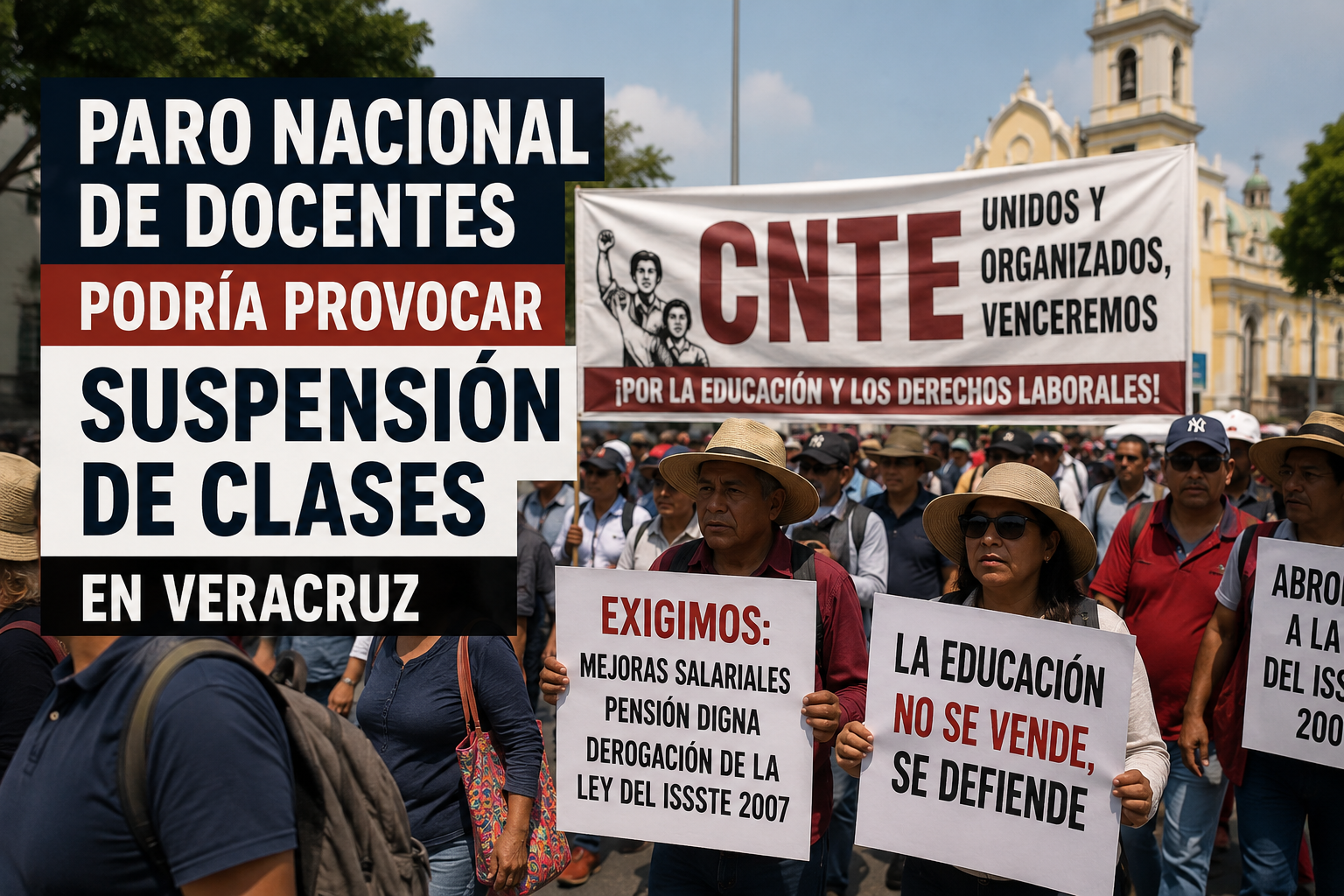 Posible paro nacional de docentes podría provocar suspensión de clases en Veracruz